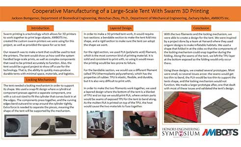 Cooperative Manufacturing of a Large-Scale Tent with Swarm 3D Printing